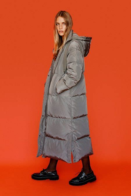 zara longline down puffer coat.